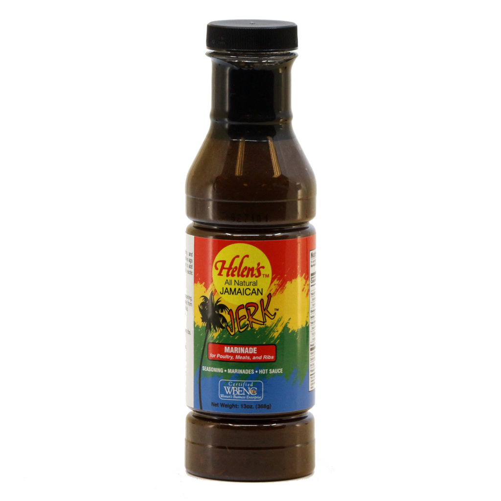 Helen's Jamaican jerk marinade bottle