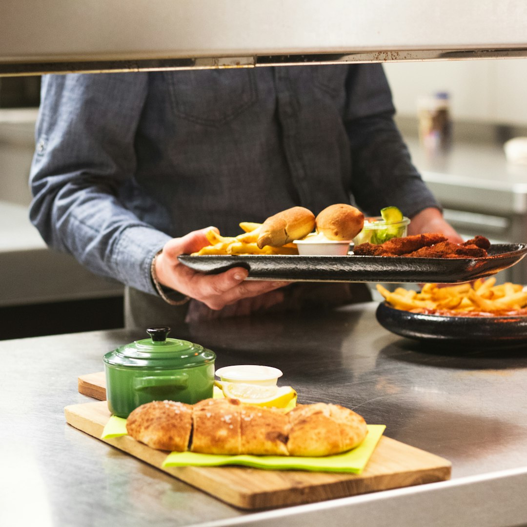Professional food preparation representing healthcare food service